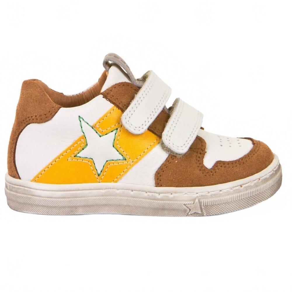 NEW FRODDO boys dolby sneakers in white-yellow